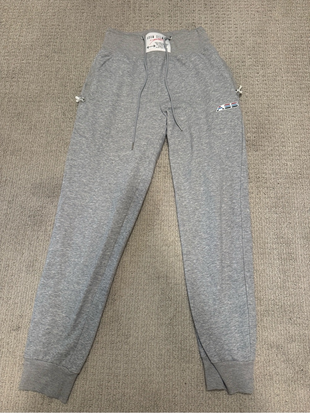 Adam Selman Sport Gray Jogger Sweatpants with Drawstring Waist